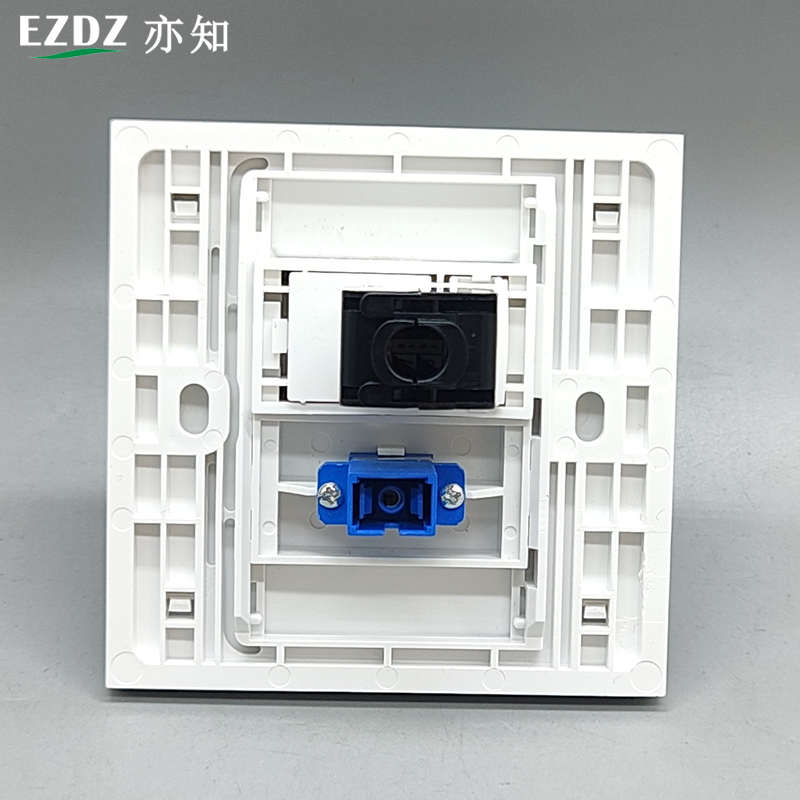 86型非屏蔽超六类网络电脑RJ45模块CAT6A网线SC光纤宽带面板插口