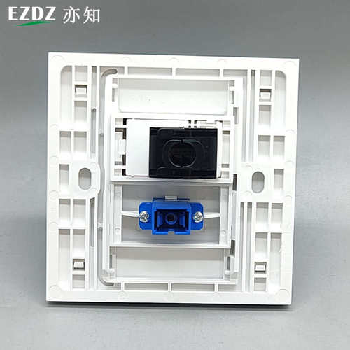 86型非屏蔽超六类网络电脑RJ45模块CAT6A网线SC光纤宽带面板插口