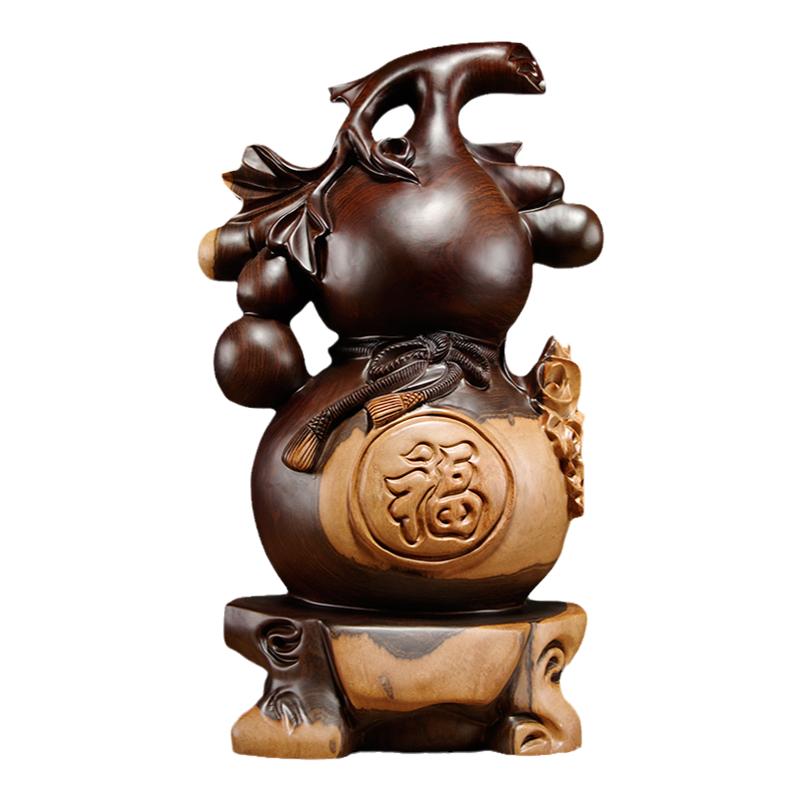 黑檀实木雕刻葫芦电视柜红木开业