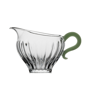 画续带把加厚茶具公道杯玻璃高档功夫茶道竖纹耐高温分茶器茶海