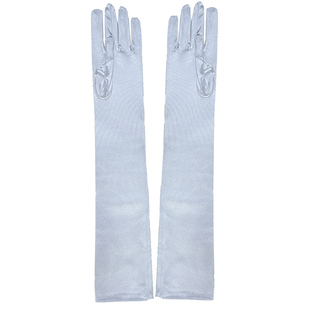 结婚纱手套蕾丝超长黑纱白色款70CM表演手套墨绿纯色透明新娘手套