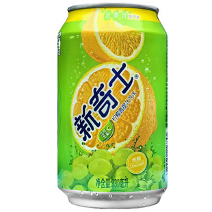 新奇士橙汁咸柠檬青提玫瑰乌龙百香果紫苏果冻汽水300ml*6罐饮料