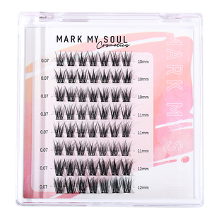 markmysoul慕色羽扇鱼尾朵毛自然仿真分段式假睫毛单簇嫁接眼睫毛
