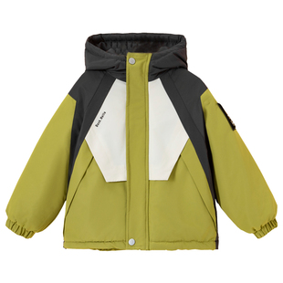 小黄鸭儿童冲锋衣男童加绒外套2025新款宝宝加厚冬季女孩冬装棉服