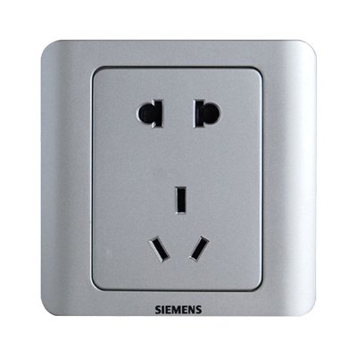 西门子10A彩银色86型插座面板