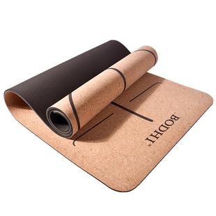 bodhi天然橡胶瑜伽垫软木tpe专业初学者加厚无味防滑运动健身地垫