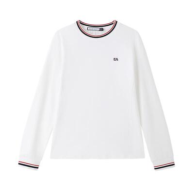 ELLEActive简约纯棉长袖圆领T恤