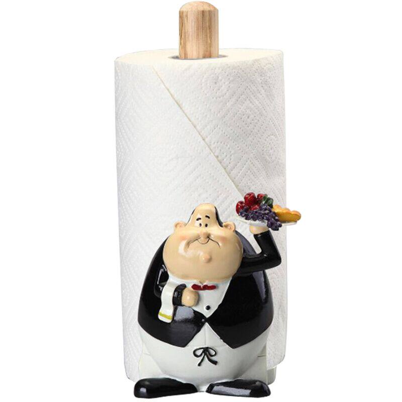 立式餐巾纸架子创意餐厅用品韩式厨房用纸免打孔卷纸架纸巾厨师架