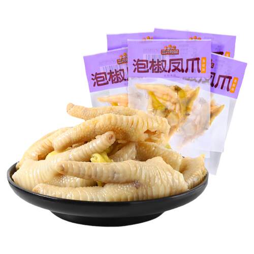 三只松鼠_泡椒凤爪100g鸡爪熟食特产小吃鸡脚休闲小零食办公室