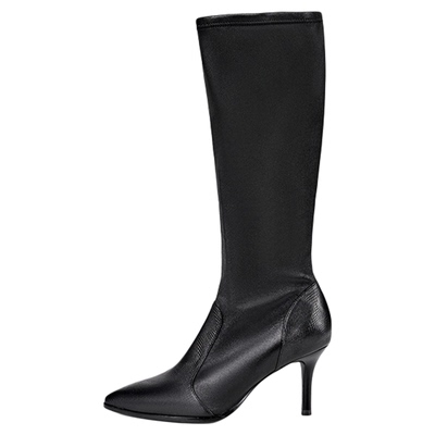 灵梅陈长筒靴袜靴羊皮弹力靴长靴