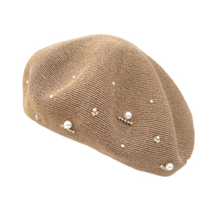 日本和纸贝雷帽女春夏季休闲百搭针织镂空蓓蕾帽新款时尚画家帽子