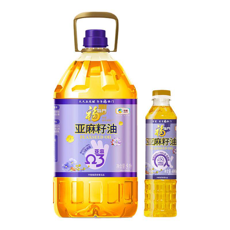 福临门冷榨亚麻籽油5L+400ml