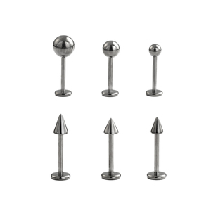 F136钛合金植入级耳骨钉养耳洞G23不易敏圆球尖锥恶魔钉唇钉鼻钉