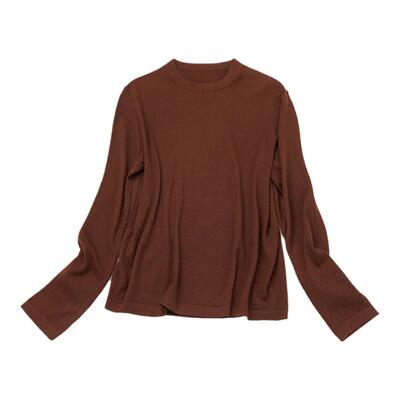 长久简约圆领精纺羊绒套头衫