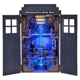 神秘博士diy小屋手工拼图电话亭木质装饰立体书立模型礼物原创
