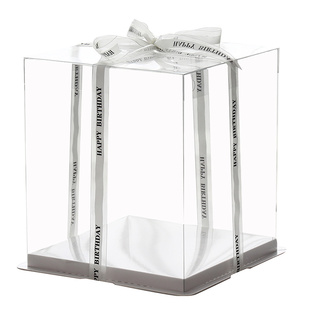 蛋糕盒6寸8寸10寸12寸14寸双层加高网红透明生日烘焙包装盒子定制