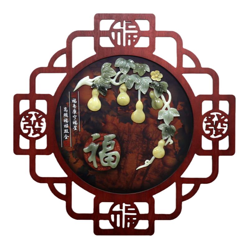 客厅餐厅玄关卧室中式玉石装饰画