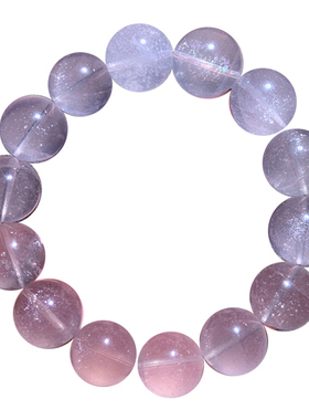 天然蓝沙白水晶草莓单圈手链情侣