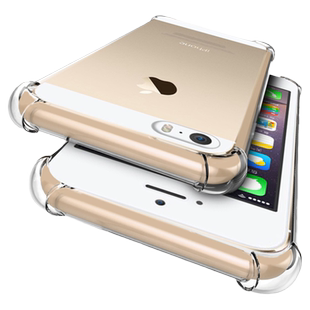 苹果5S手机壳透明全包iphoneSE防摔来电闪气囊ihone5抖音硅胶软壳适用于