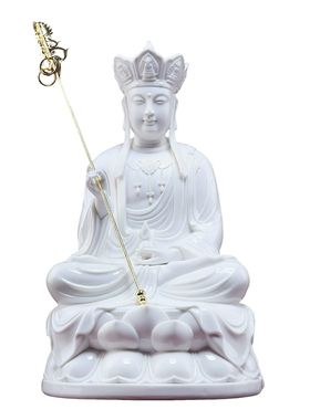 陶瓷地藏王菩萨佛像坐像摆件供奉