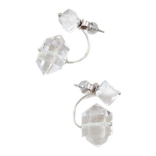 采石studio｜原创「爆闪啵啵」白闪灵银耳钉百搭时髦清冷小众设计