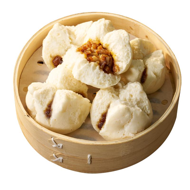万正食品古法开口叉烧包速冻包子早餐半成品茶楼广式粤式早茶点心