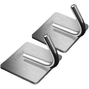 不锈钢挂钩免打孔厨房粘钩墙壁承重金属勾浴室卫生间挂衣服钩衣架