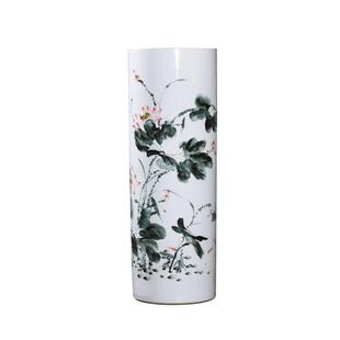 景德镇陶瓷高款落地大花瓶手绘插画客厅电视柜旁工艺品手工缠枝莲