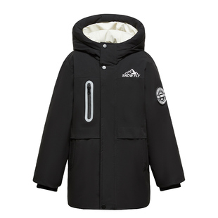 雪中飞儿童羽绒服2025新款中长款男童工装户外女童中大童保暖外套