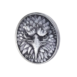 【1935鹰头】五美分流浪币 微型硬币雕刻外国钱币收藏仿古工艺品