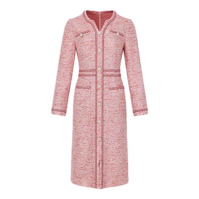 黛玛诗甜美减龄粗花呢连衣裙