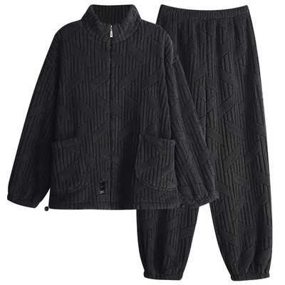 男士睡衣冬季珊瑚绒加厚保暖