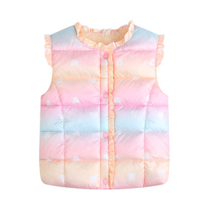 儿童羽绒马甲女加绒加厚棉背心内胆中大童秋冬季坎肩外穿校服神器