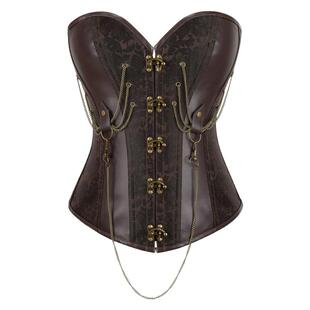 哥特式宫廷链条装饰束腰美体收腹女士腰封腰夹塑身上衣CORSET