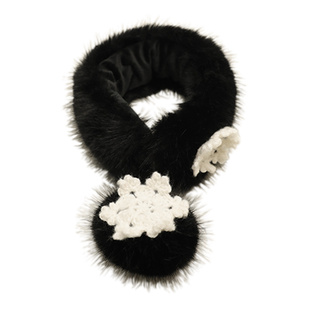 白色毛绒毛毛小巧围巾女冬季韩系加绒护颈保暖可爱毛领围脖毛茸茸