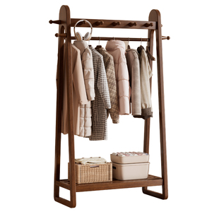 实木落地挂衣架移动衣架卧室衣帽架次净衣架开放式衣柜家用置衣架