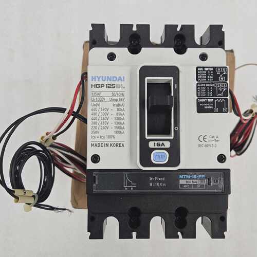 HYUNDAI HGP 125DL 16A 50/60Hz MOLDED CASE CIRCUIT BREAKER [F