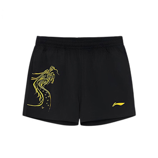 李宁儿童乒乓球短裤2026新款男女童透气训练运动比赛裤龙裤款速干