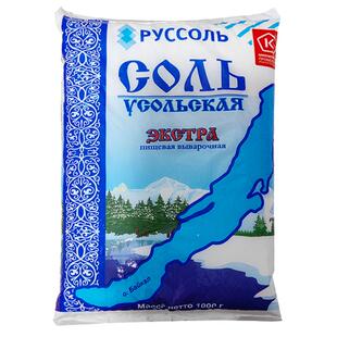 俄罗斯原装进口乌索利无碘盐食用盐调味品袋装1000g未加碘盐