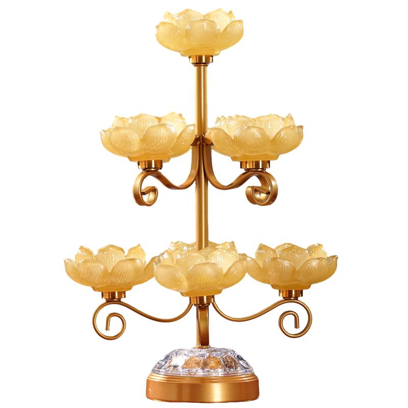 7品-13品莲花烛台七星灯座酥油灯