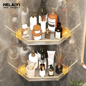 轻奢浴室置物架免打孔卫生间三角架淋浴房厕所亚克力洗手间三脚架