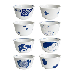 择学家小蓝碗个人专用景德镇陶瓷碗青花瓷碗家用碗套装5英寸中式