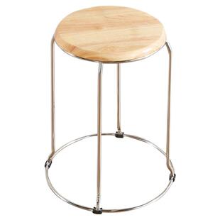 塑料圆凳子可叠放钢筋铁凳加厚成人实木商用套凳时尚家用高餐桌凳