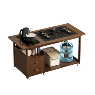 边几可移动茶车客厅茶桌家用新中式茶几多功能茶台阳台带轮茶水柜