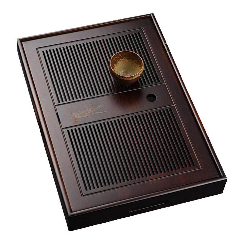 叙锦竹茶盘储水小型办公茶具干泡盘茶托盘简约茶海日式泡茶盘排水