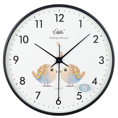 康巴丝挂墙挂钟家用客厅挂表简约现代办公室圆形钟表餐厅石英钟