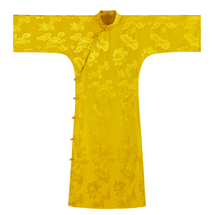 蝶恋花 春夏晨袍新中式民国风倒大袖老缎子提花盘扣长旗袍连衣裙