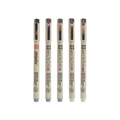 樱花牌针管笔灰色系列防水勾线笔