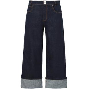 CALVINLUO 蓝色翻边直筒牛仔八分裤 经典系列 012 孙千明星同款