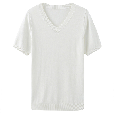 高弹性冰丝短袖针织打底衫男